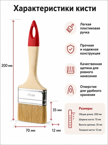 Набор кистей малярных 3 предмета кисть 70 мм MDC-0230010002