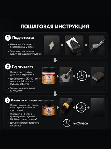 Набор для ремонта кожи и кожзама. Черный MDC-0240030001
