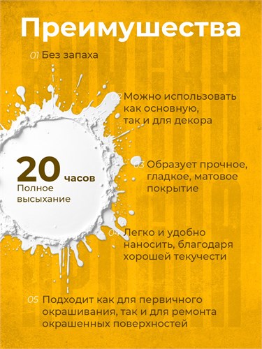 Краска для мебели и декора белая матовая 320 г КР-0020010001