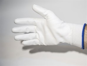 Защитные перчатки из полиэфирной пряжи с полиуретановым покрытием JP011w, цвет белый размер XL